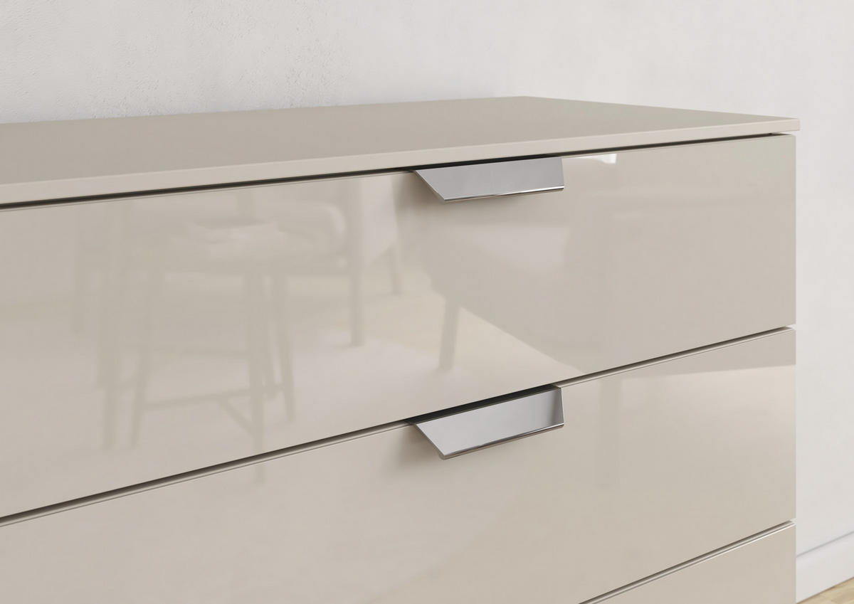 KOMMODE  in 80/81/42 cm  - Chromfarben/Champagner, Design, Glas/Holzwerkstoff (80/81/42cm) - Carryhome