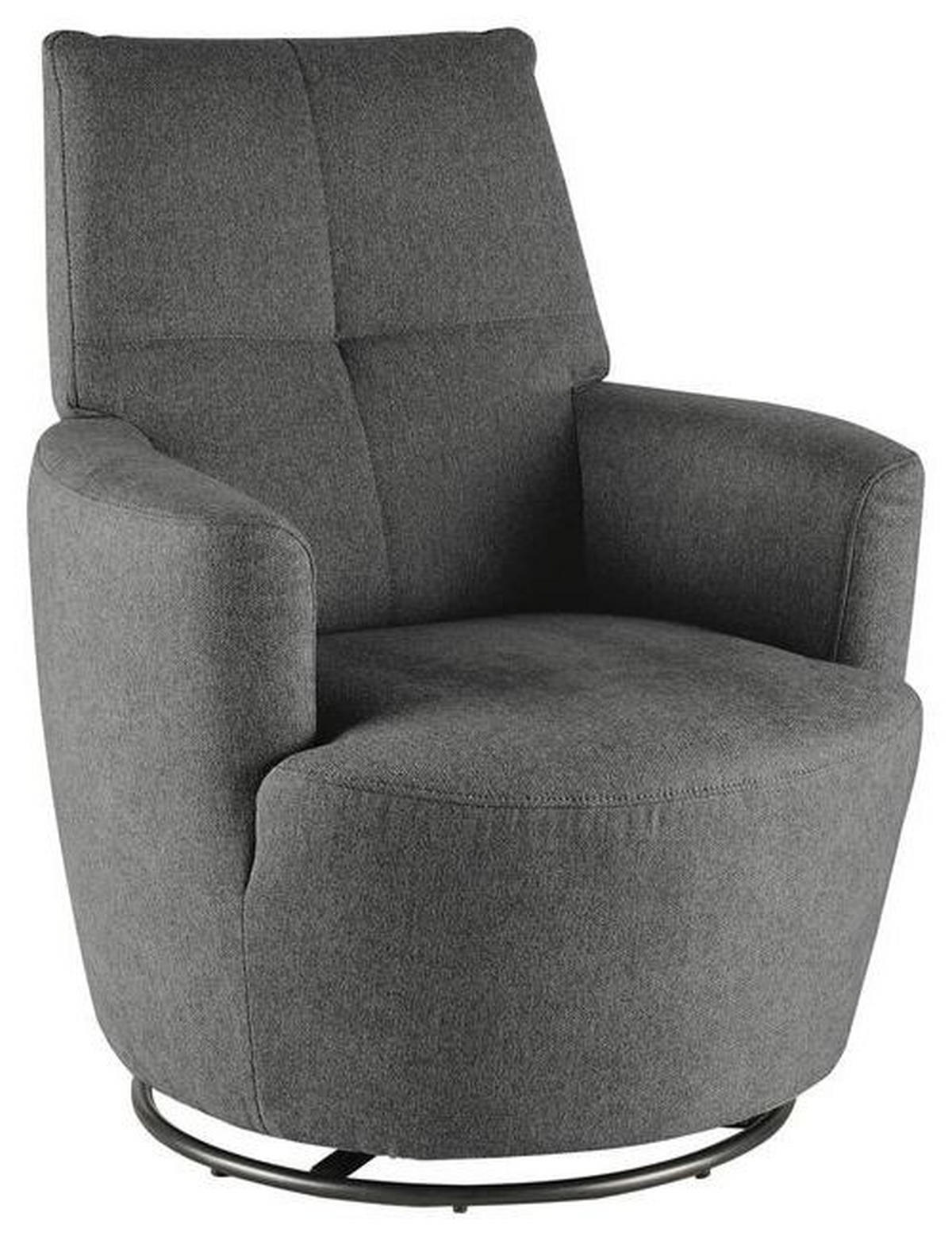 SESSEL Webstoff Graphitfarben    - Graphitfarben/Schwarz, Design, Textil/Metall (80/96/88cm) - SetOne by Musterring