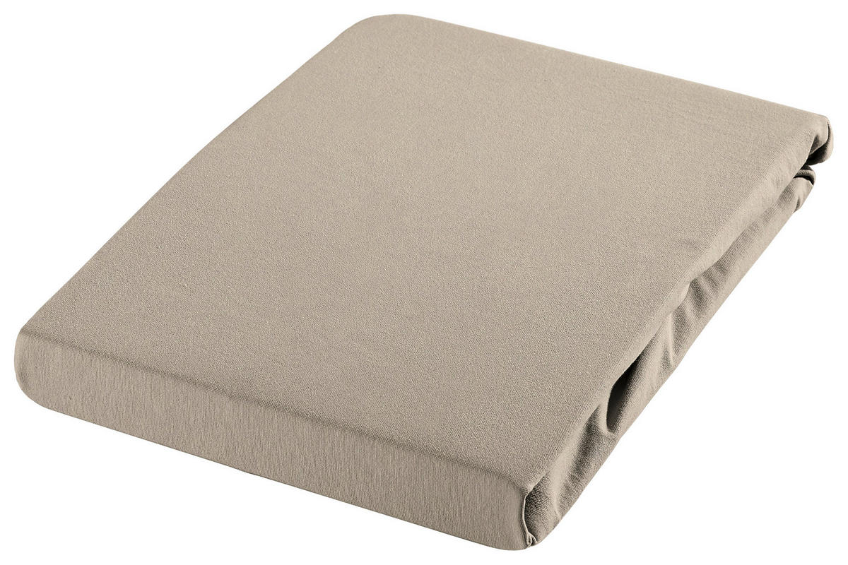 SPANNBETTTUCH Jersey  - Taupe, Basics, Textil (90-100/200-220cm) - Novel