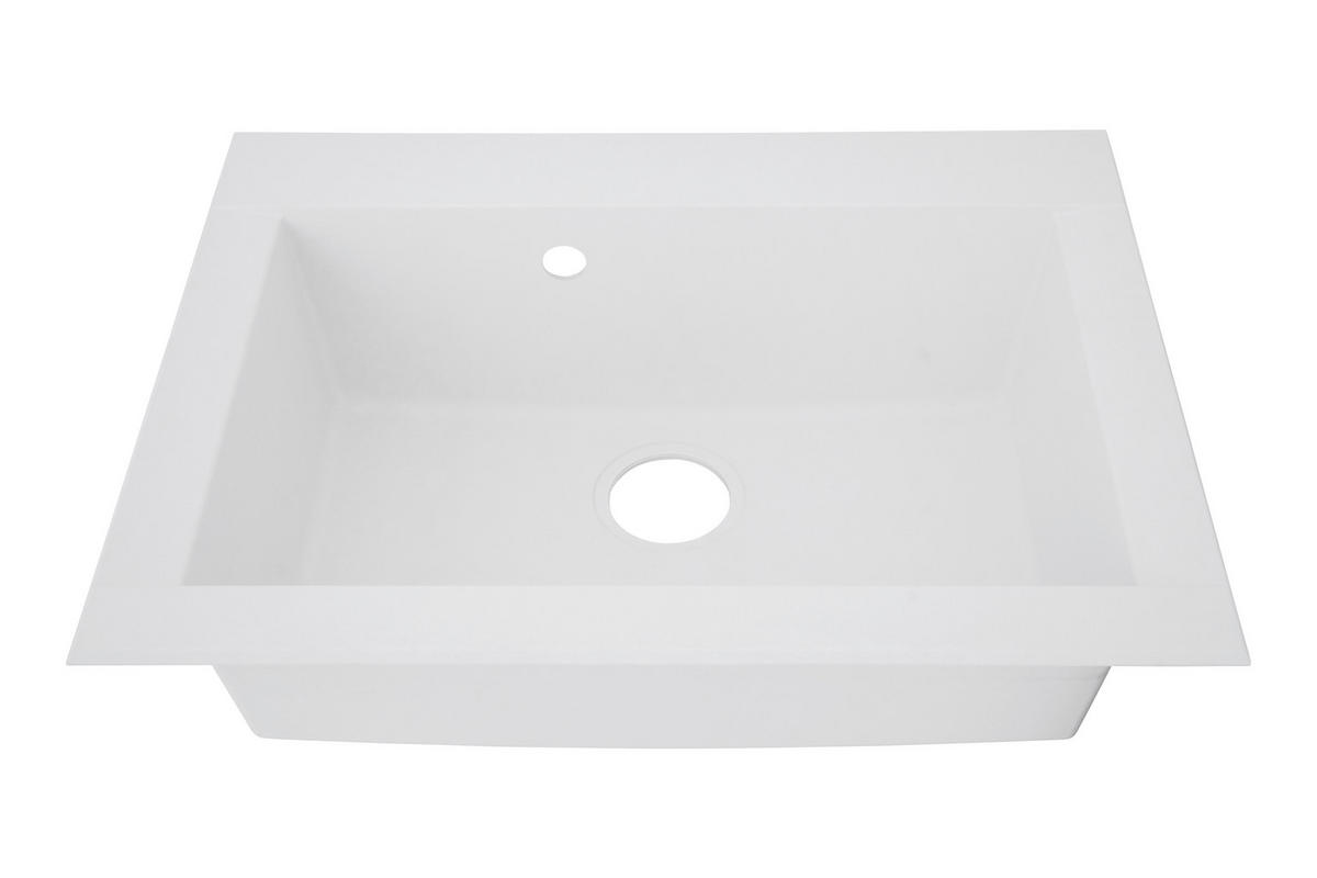 SPÜLE 1712OHIO66X50W  - Weiß, Trend, Glas/Kunststoff (66/21/50cm) - Respekta