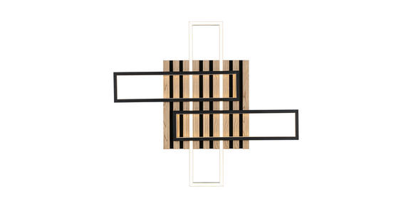 LED-DECKENLEUCHTE 73,5/66,5/7,5 cm - Eichefarben/Schwarz, Natur, Holzwerkstoff/Kunststoff (73,5/66,5/7,5cm) - Novel