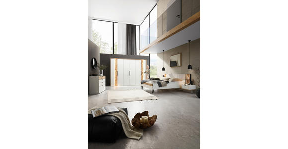 BETTANLAGE 180/200 cm  in Weiß, Wildeiche, Anthrazit, Naturfarben  - Wildeiche/Anthrazit, Design, Holz/Holzwerkstoff (180/200cm) - Dieter Knoll