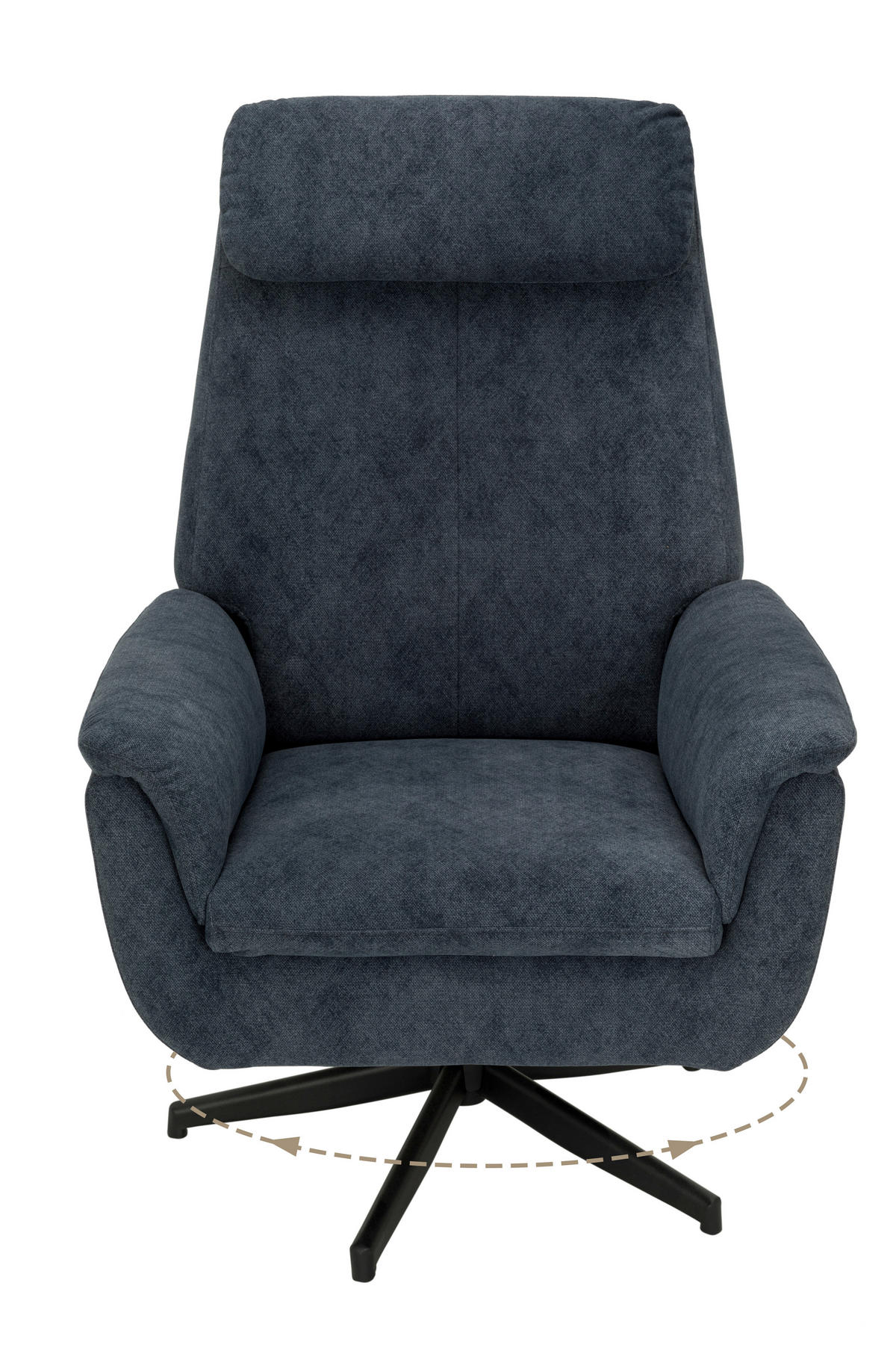 RELAXSESSEL Flachgewebe    - Blau/Schwarz, Design, Textil/Metall (77/105/90cm) - MID.YOU