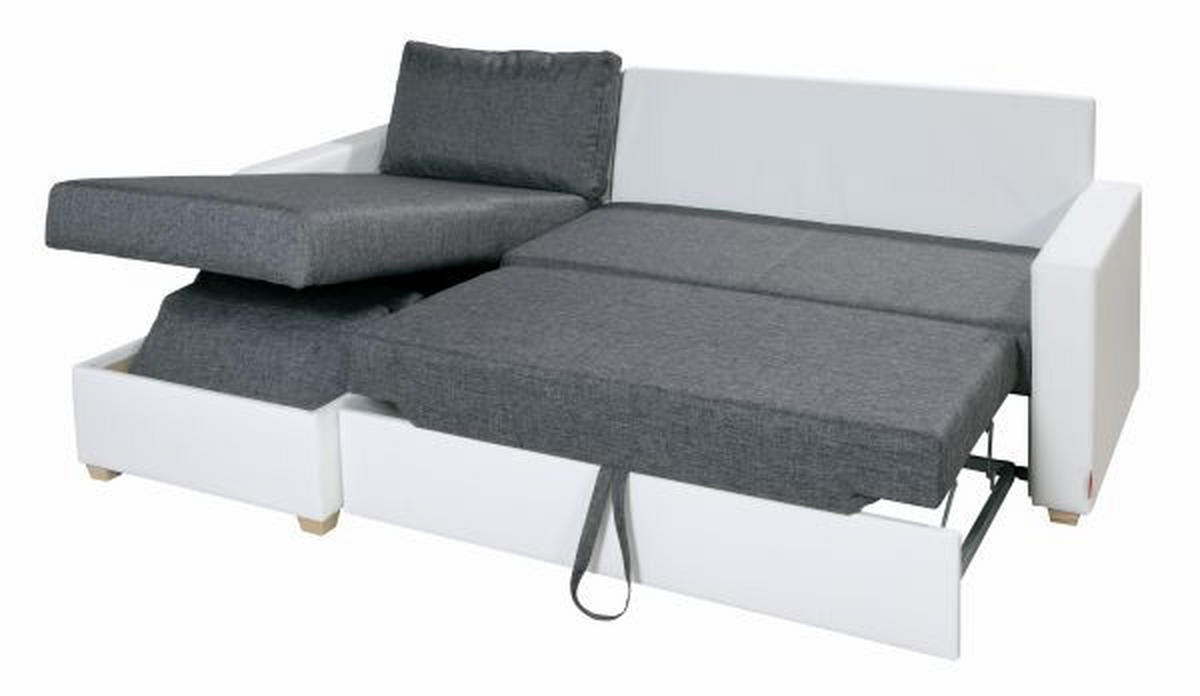 SJEDEĆA GARNITURA drvo, tekstil, drvni materijal  siva, bijela   - bijela/siva, Design, drvni materijal/drvo (155/230cm) - Xora