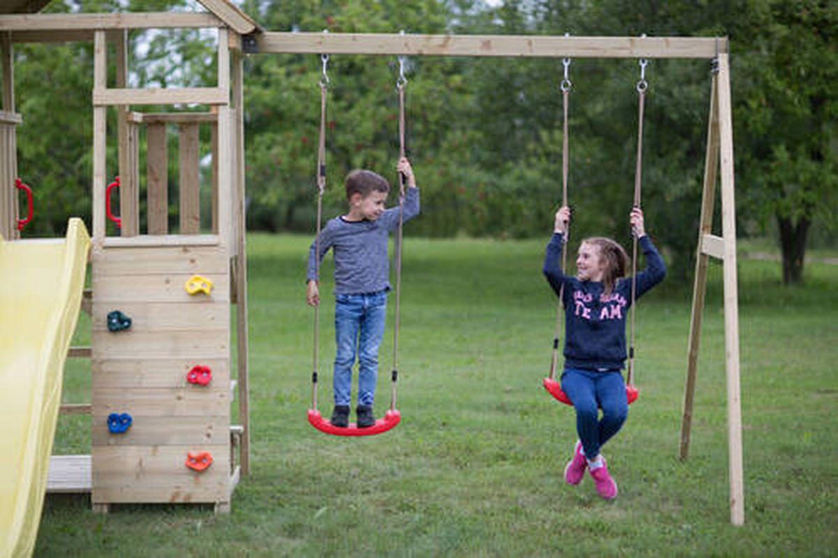 SPIELTURM 340/270/280 cm  - Gelb/Naturfarben, KONVENTIONELL, Holz (340/270/280cm) - Ambia Garden