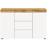 KOMODA, hrast wotan, bela  - hrast wotan/bela, Design, leseni material (125/80/37cm) - MID.YOU