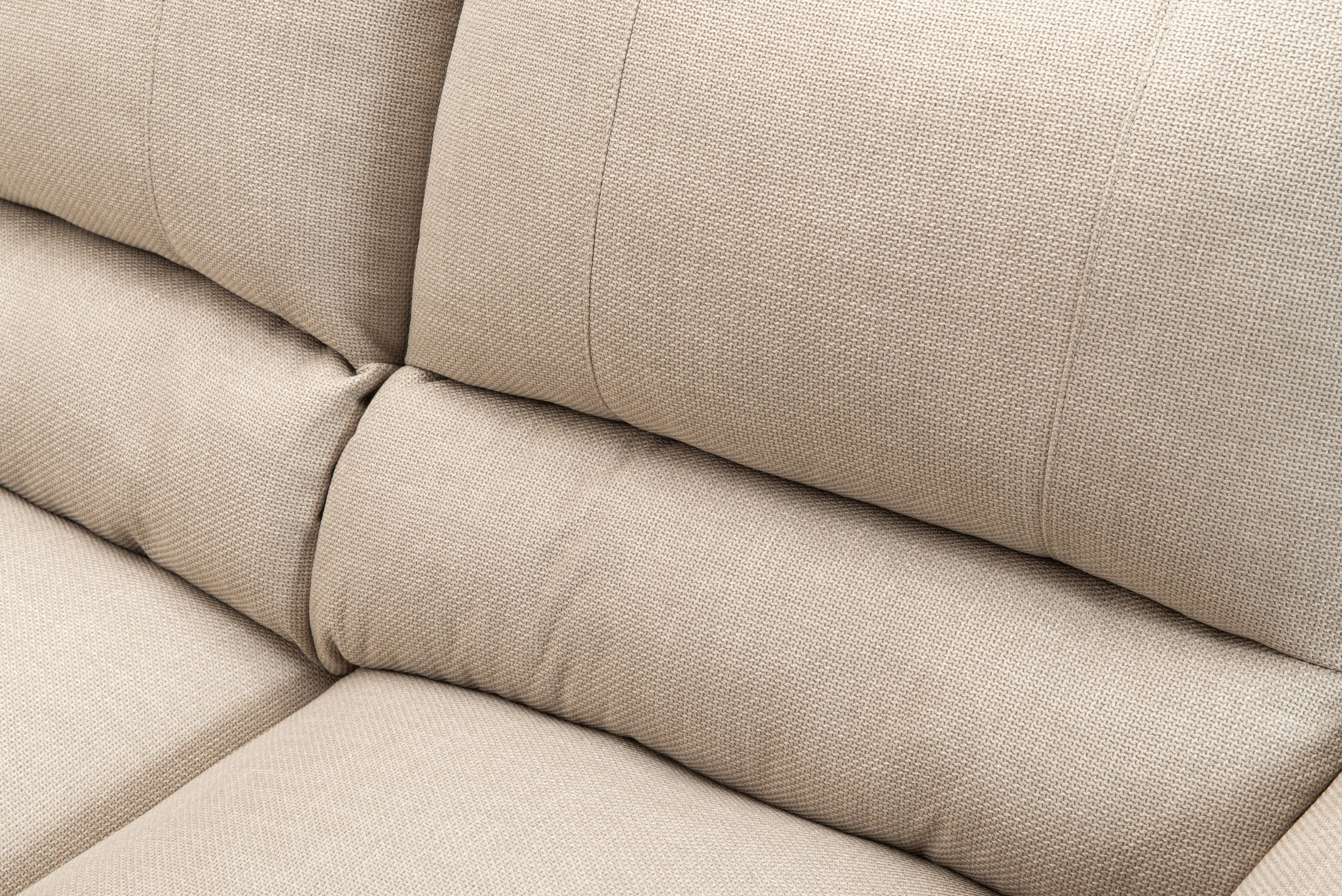 SOFA in Webstoff Beige  - Chromfarben/Beige, Konventionell, Textil/Metall (256/326/163cm) - Livetastic