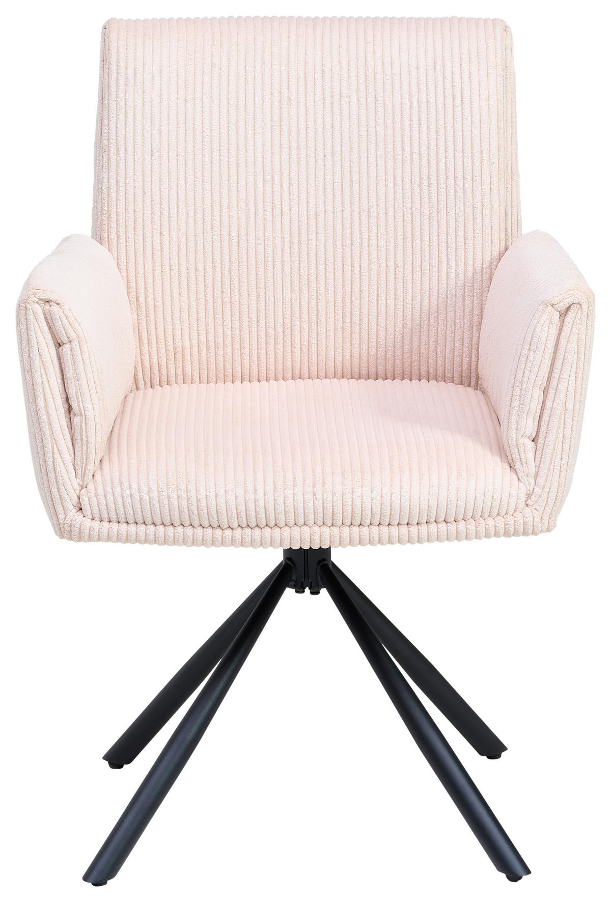 ARMLEHNSTUHL  in Eisen Cord  - Creme/Schwarz, MODERN, Textil/Metall (65/90/62cm) - MID.YOU
