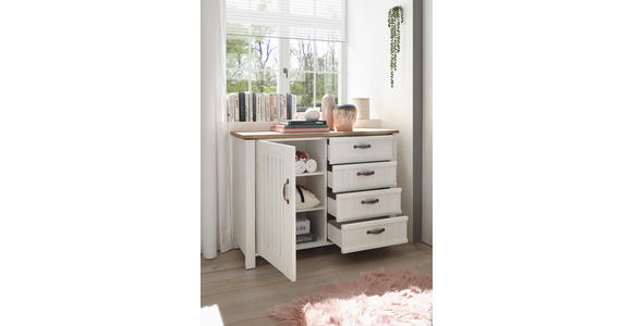 KOMMODE , 117/86/41 cm, 4 Schublade(n)  - Silberfarben/Eiche Artisan, LIFESTYLE, Holzwerkstoff/Metall (117/86/41cm) - Landscape