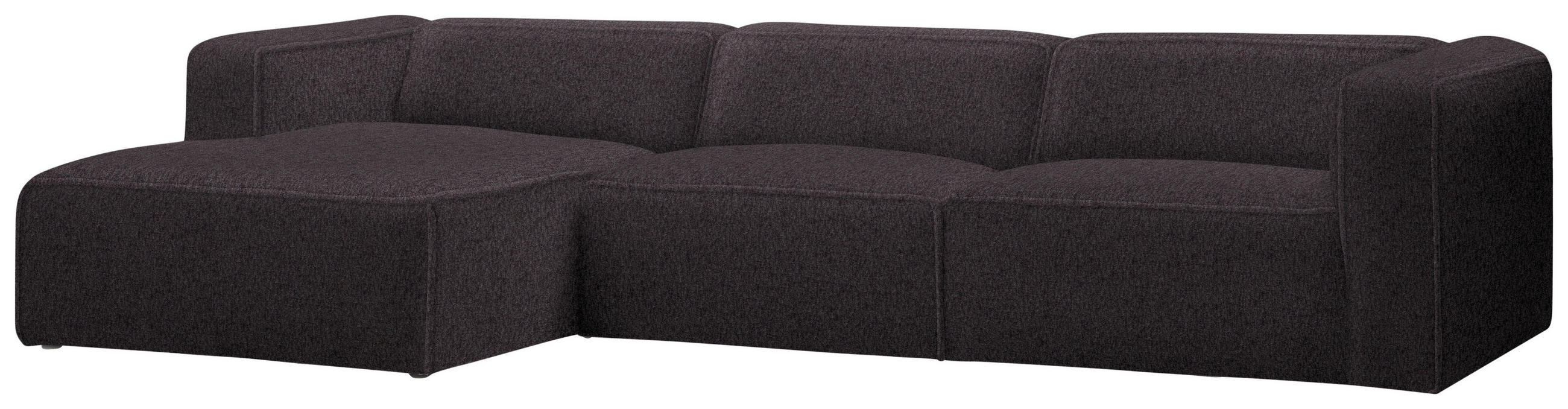 ECKSOFA in Webstoff Braun  - Schwarz/Braun, Design, Kunststoff/Textil (163/332cm) - Stylife