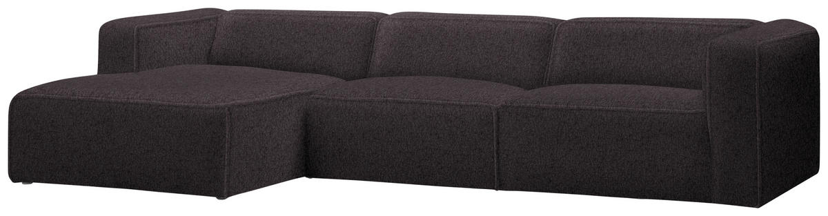 ECKSOFA in Webstoff Braun  - Schwarz/Braun, Design, Kunststoff/Textil (163/332cm) - Stylife