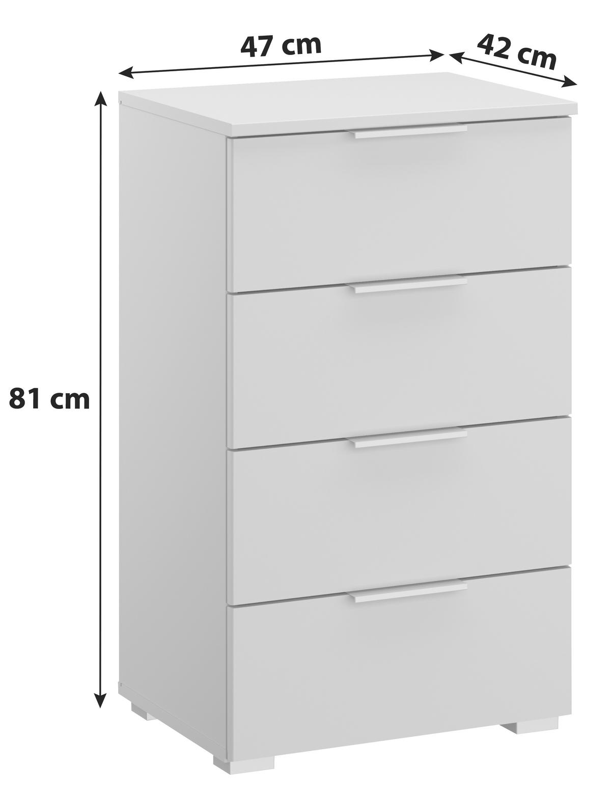 KOMMODE 47/81/42 cm  in Hellgrau  - Hellgrau/Alufarben, Modern, Holzwerkstoff (47/81/42cm) - Rauch Möbel