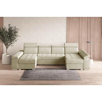 WOHNLANDSCHAFT TORONTO U Creme Webstoff  - Silberfarben/Creme, Design, Textil (168/330/168cm) - MID.YOU