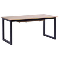 ESSTISCH Eiche Artisan, Schwarz rechteckig  ausziehbar  - Schwarz/Eiche Artisan, KONVENTIONELL, Holzwerkstoff/Metall (160-200/76/90cm) - MID.YOU