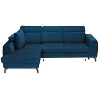 ECKSOFA Blau Chenille  - Blau/Schwarz, KONVENTIONELL, Textil/Metall (185/266cm) - Carryhome