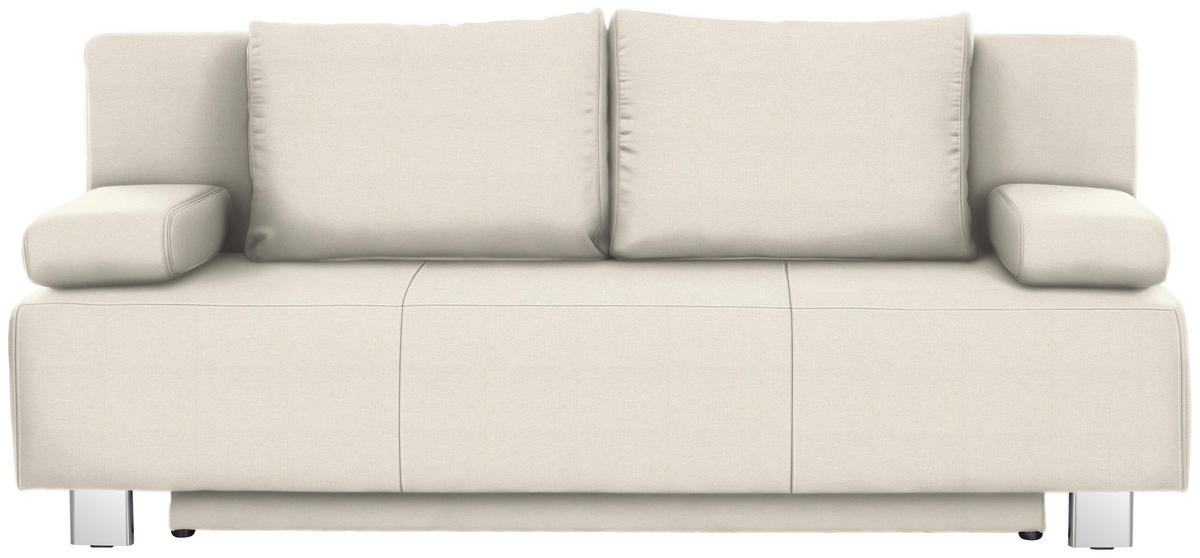 SCHLAFSOFA in Naturfarben  - Chromfarben/Naturfarben, Design, Textil/Metall (197/88/89cm) - Livetastic