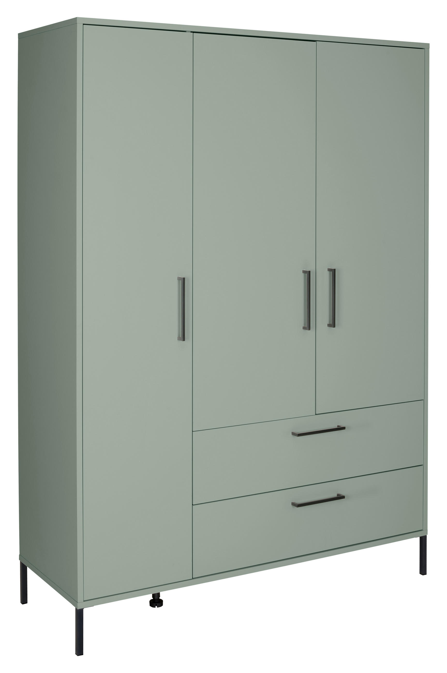 BABYKLEIDERSCHRANK Mia Grün  - Anthrazit/Grün, Basics, Holzwerkstoff/Metall (139/195/51cm) - Jimmylee