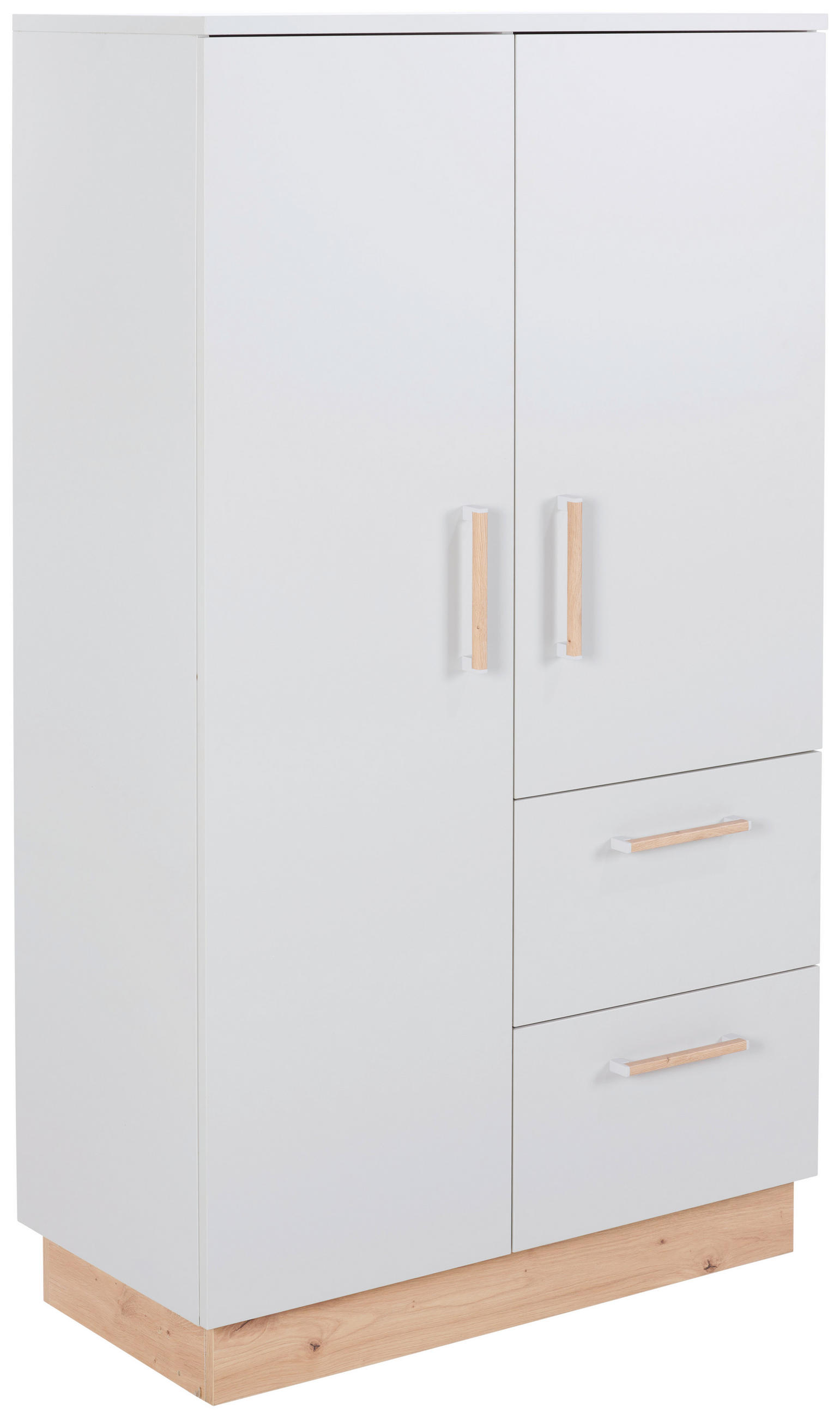 BABYKLEIDERSCHRANK Leo Grau, Eichefarben  - Eichefarben/Grau, Trend, Holzwerkstoff/Kunststoff (83/145/42cm) - Jimmylee