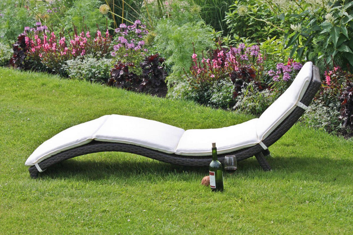 OPALOVACÍ LEHÁTKO, hnědá, krémová, světle šedá - krémová/světle šedá, Moderní, kov/textil (59/62/185cm) - Gardenson