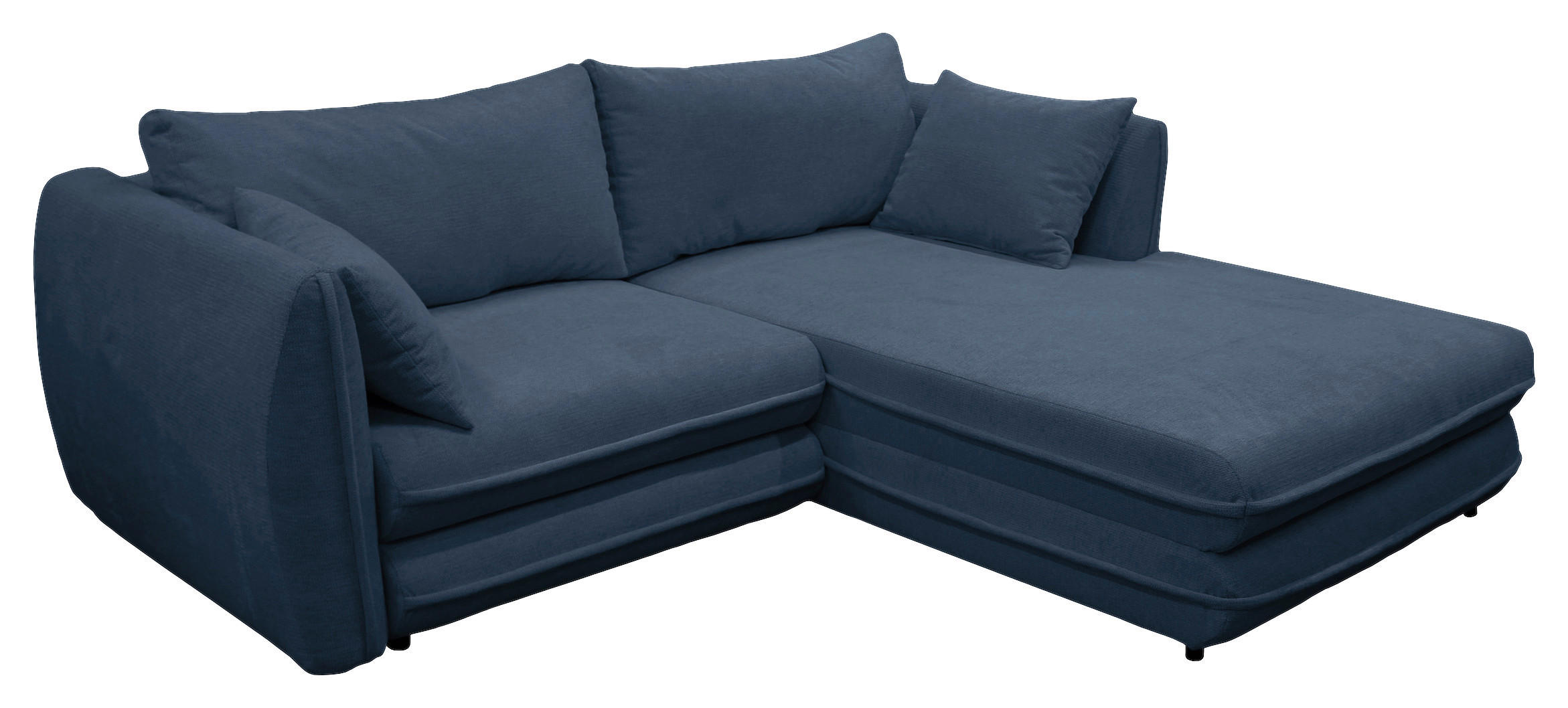 ECKSOFA Dunkelblau Struktur  - Schwarz/Dunkelblau, Design, Kunststoff/Textil (240/201cm) - MID.YOU