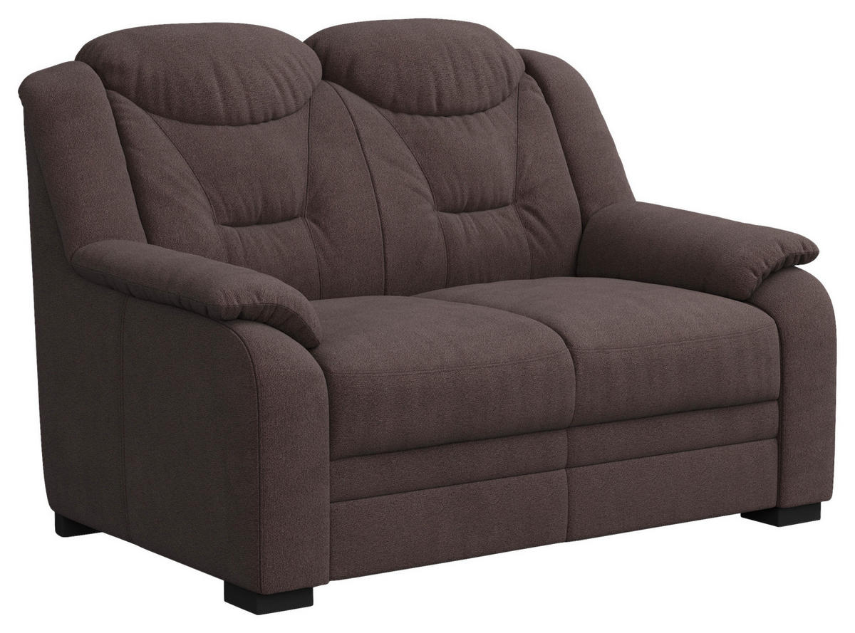 2-SITZER-SOFA  in Chenille Braun  - Schwarz/Braun, Basics, Kunststoff/Textil (138/99/99cm) - MID.YOU