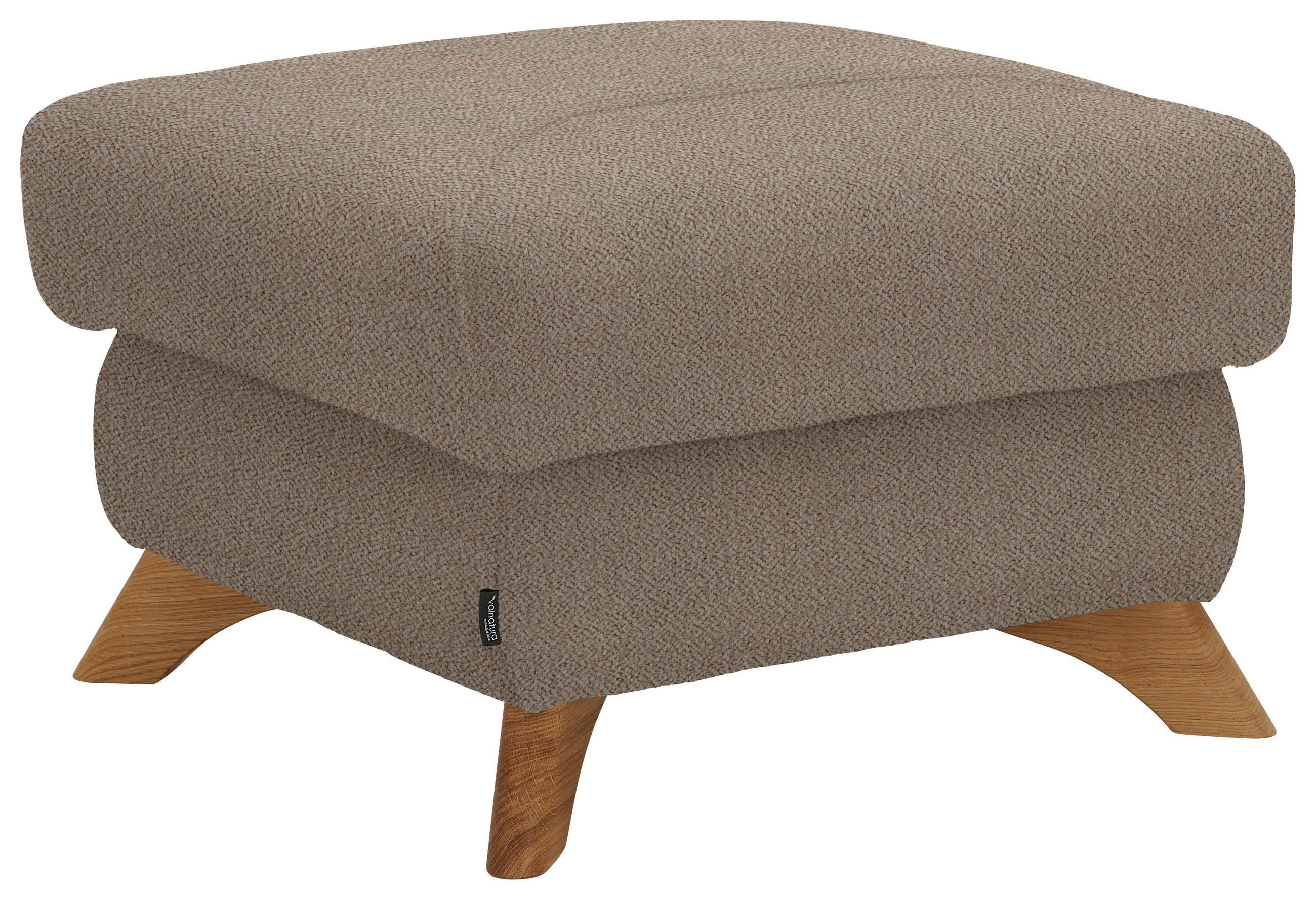 HOCKER in Textil Beige  - Eichefarben/Beige, Modern, Holz/Textil (65/47/65cm) - Valnatura
