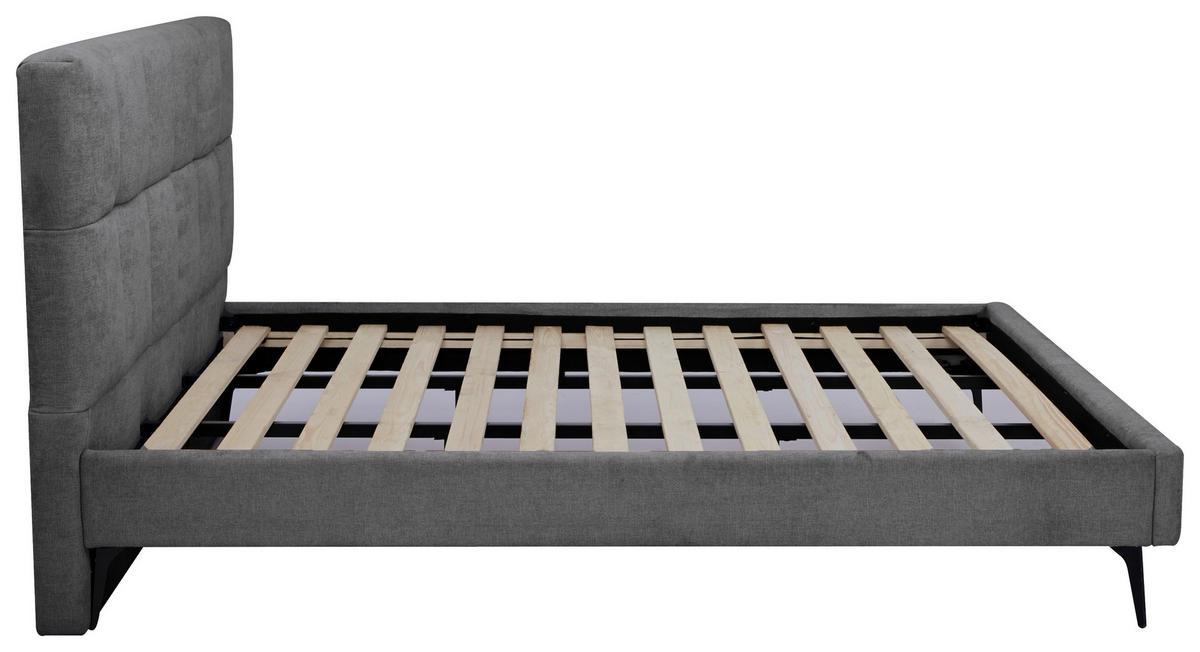 POLSTERBETT 180/200 cm  in Dunkelgrau  - Dunkelgrau/Schwarz, Design, Holz/Textil (180/200cm) - Boxxx