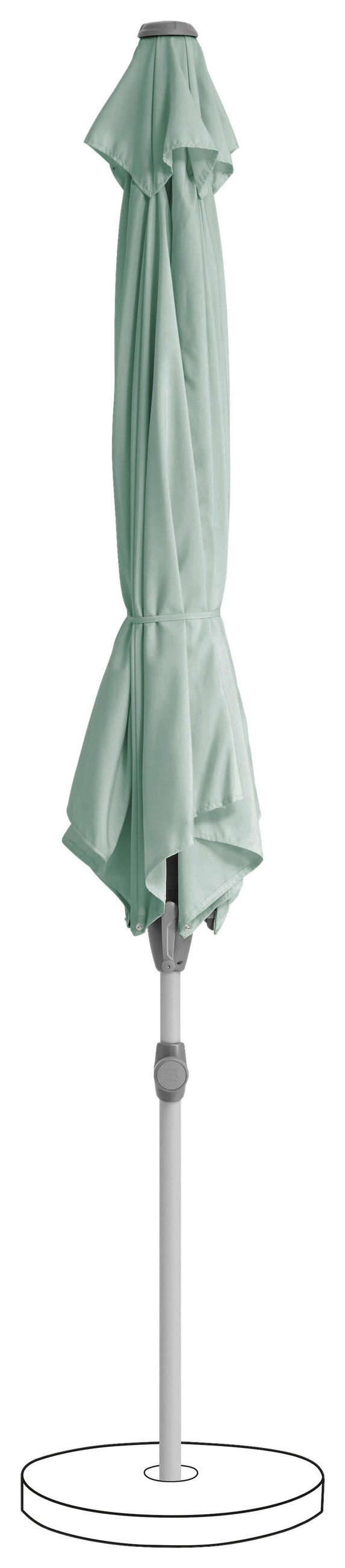 SONNENSCHIRM 330 cm Grün  - Silberfarben/Grün, KONVENTIONELL, Textil/Metall (330/330cm) - Suncomfort by Glatz