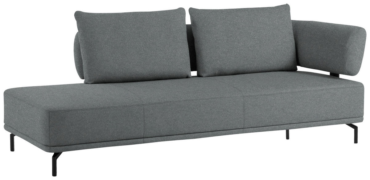 RÉCAMIERE in Flachgewebe Grau  - Schwarz/Grau, Design, Textil/Metall (227/89/101cm) - Dieter Knoll