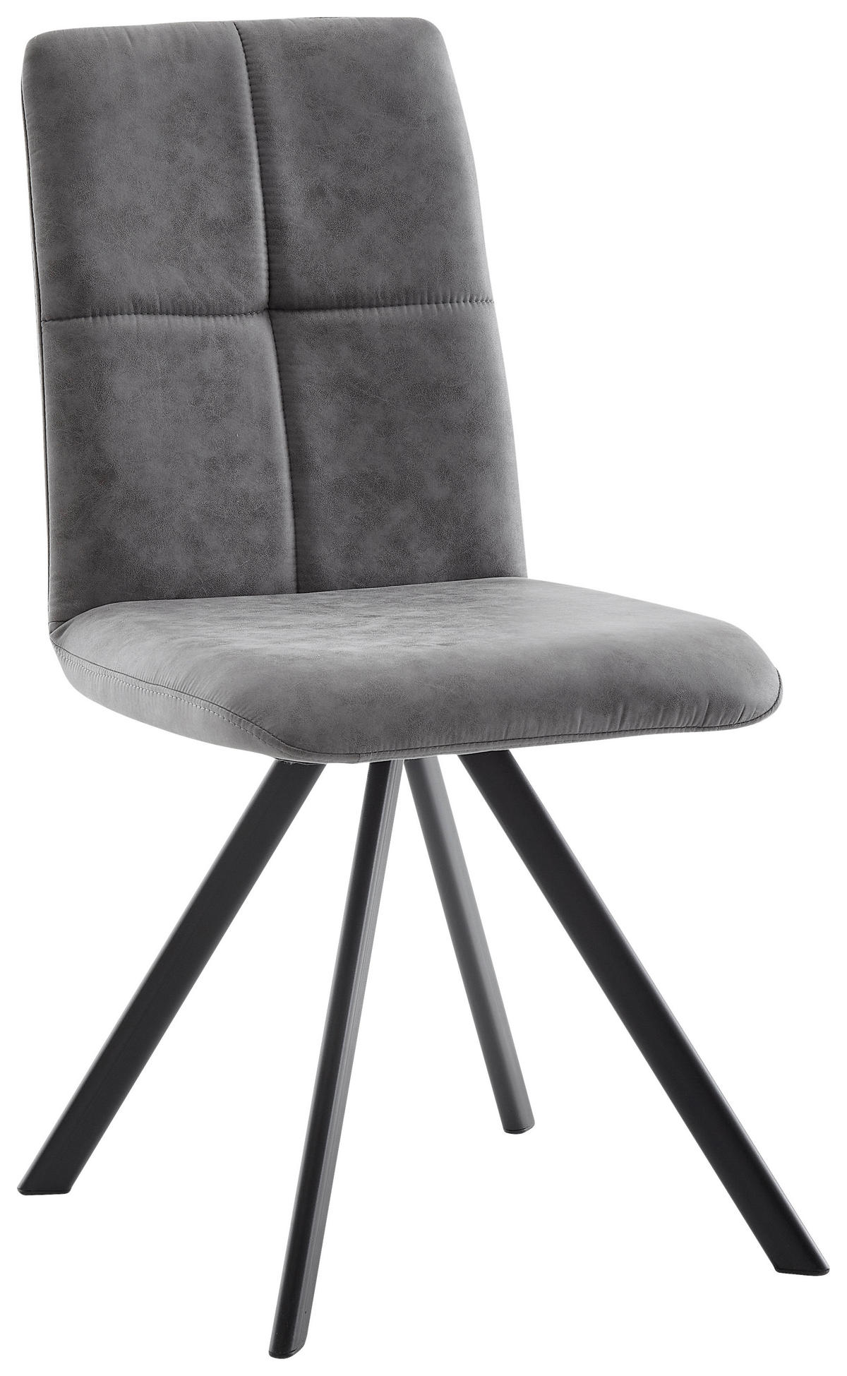 STUHL Mikrofaser Grau, Schwarz  - Schwarz/Grau, MODERN, Textil/Metall (47/92/60cm) - Cantus