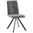 STUHL in Eisen Mikrofaser Metall, Textil - Schwarz/Grau, MODERN, Textil/Metall (47/92/60cm) - Cantus