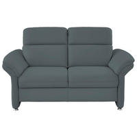 2-SITZER-SOFA in Echtleder Blau, Grau  - Blau/Alufarben, Konventionell, Leder/Metall (170/96/92cm) - Beldomo Premium