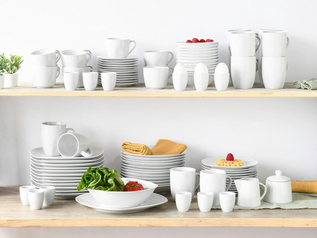 KOMPLETT SERVIS Square 62 delar  - vit, Trend, keramik - Creatable