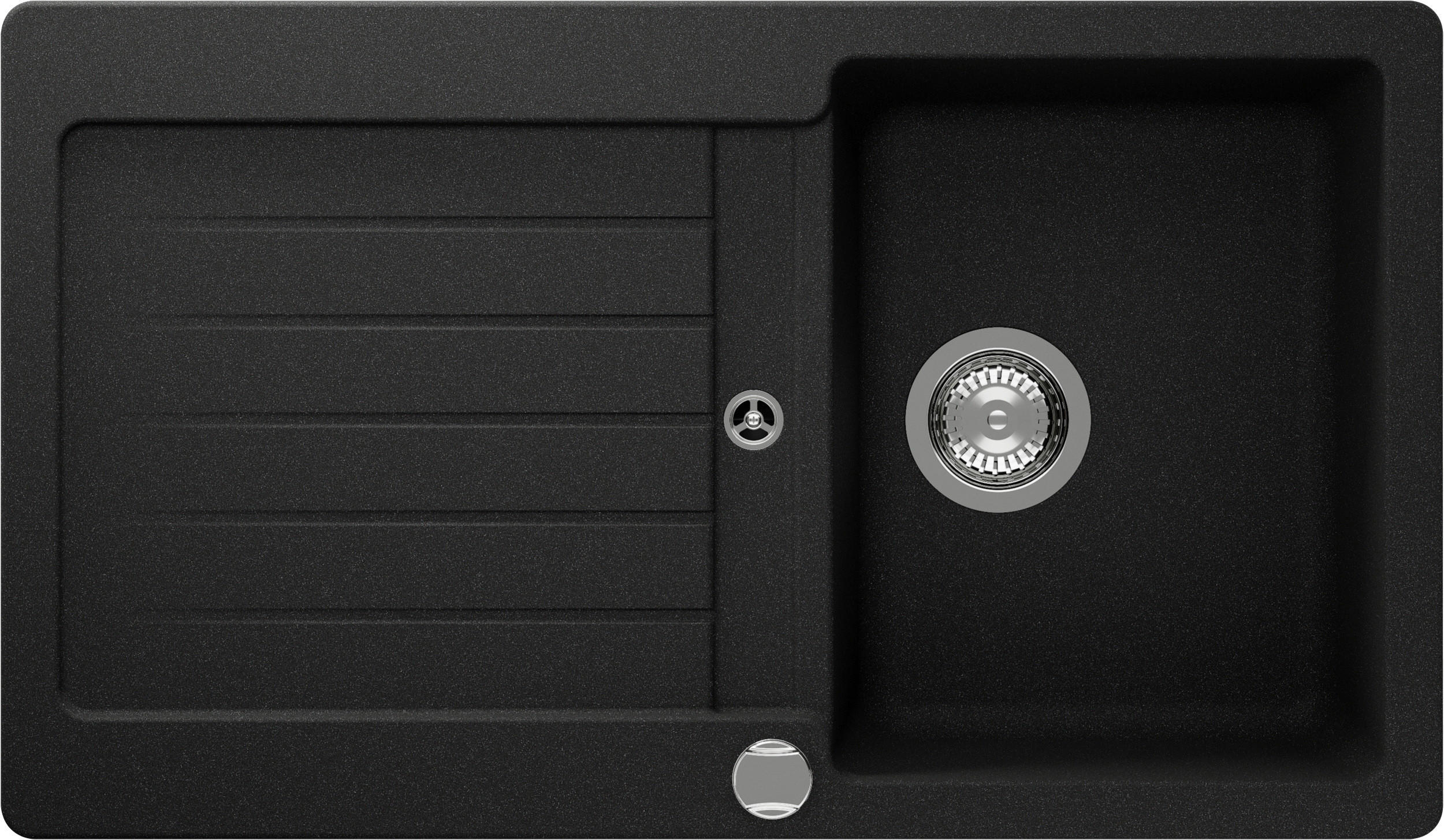 SPÜLE TYPD100AGON  - Edelstahlfarben/Graphitfarben, Basics, Stein (86/30,9/50cm) - Schock