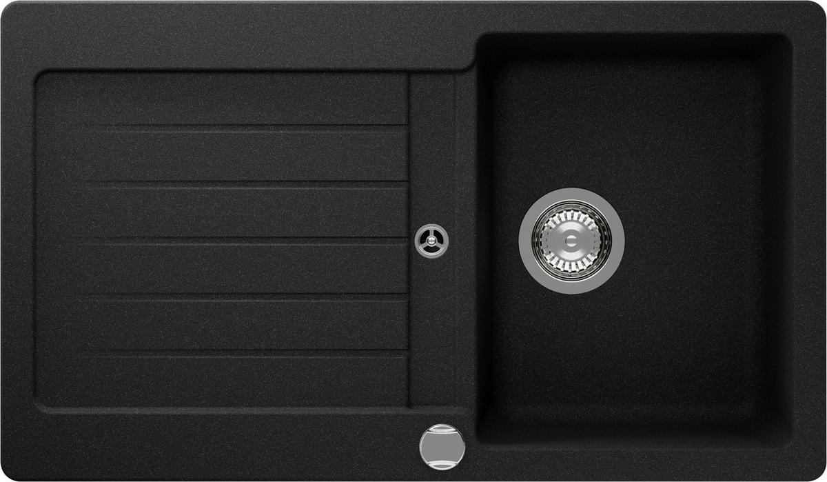 SPÜLE TYPD100AGON  - Edelstahlfarben/Graphitfarben, Basics, Stein (86/30,9/50cm) - Schock