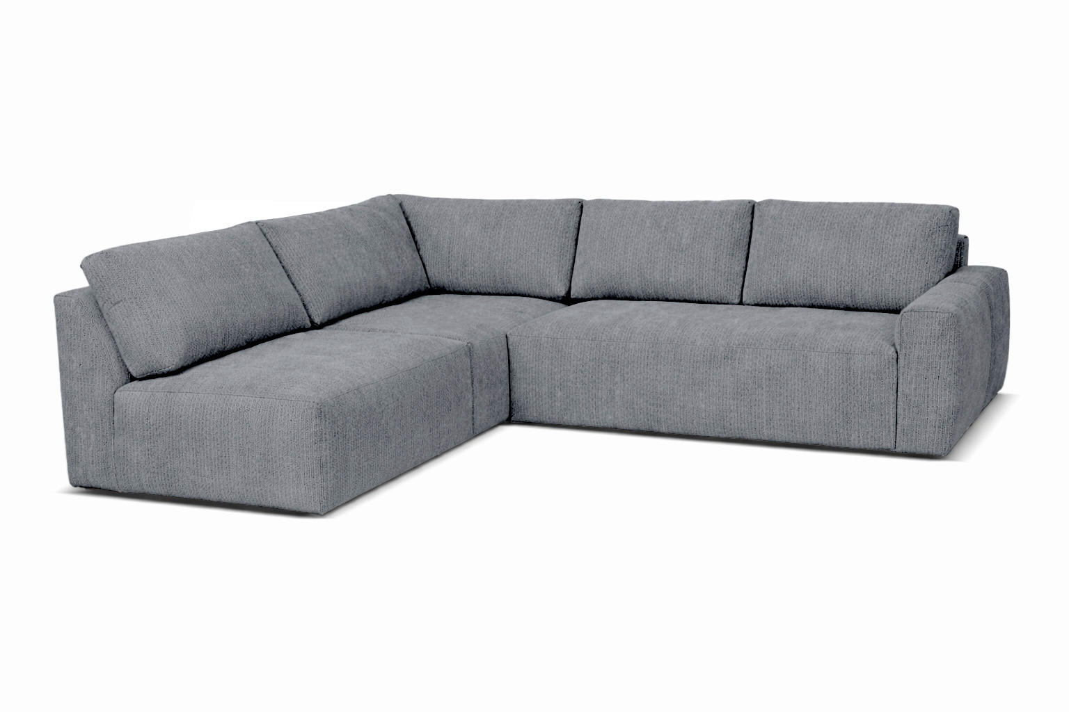 ECKSOFA MAZA Grau Cord  - Schwarz/Grau, Design, Textil (237/275cm) - Livetastic