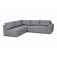 ECKSOFA MAZA Grau Cord  - Schwarz/Grau, Design, Textil (237/275cm) - Livetastic