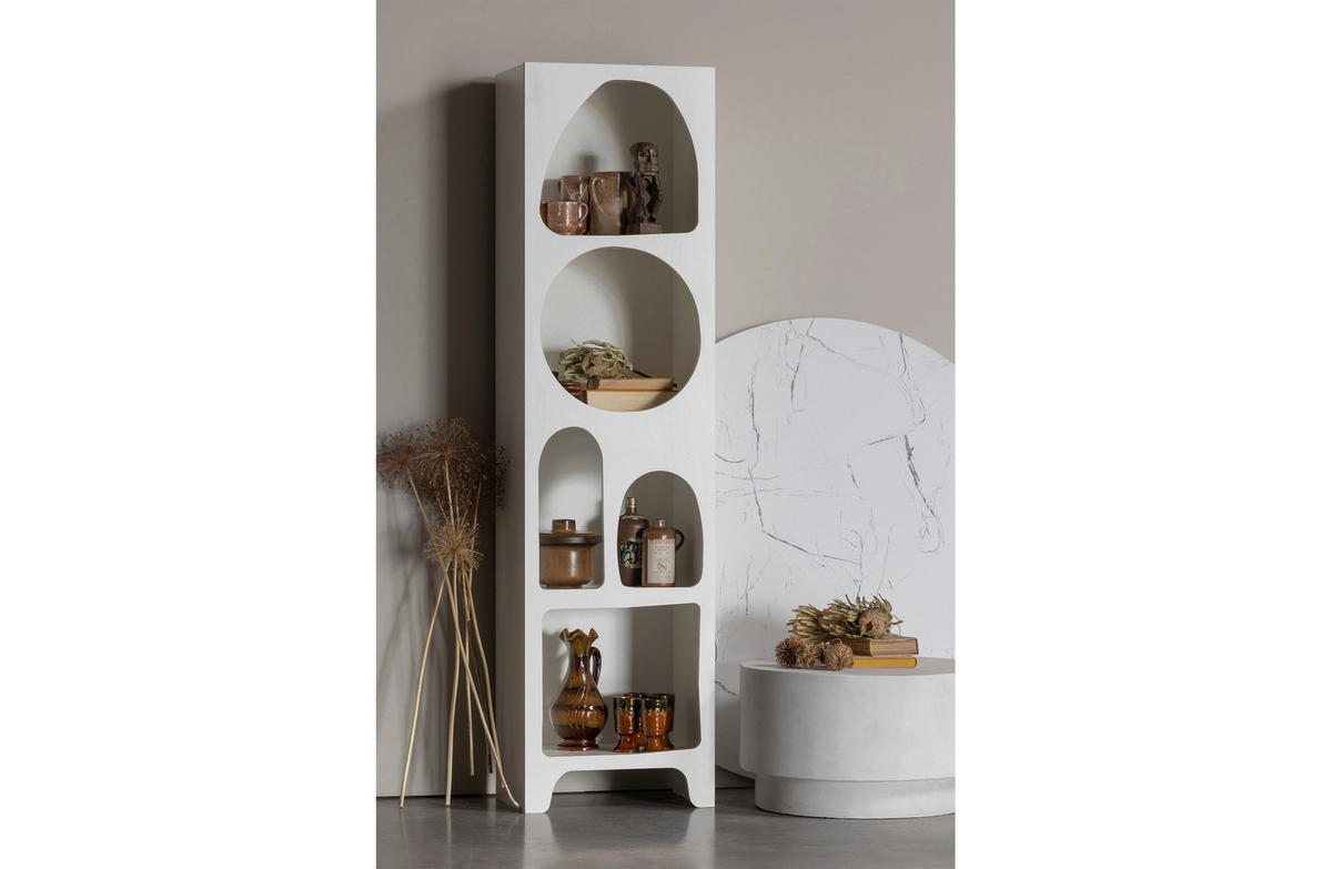 REGAL Weiß  - Weiß, KONVENTIONELL, Holzwerkstoff (48/180/32cm) - Ambia Home