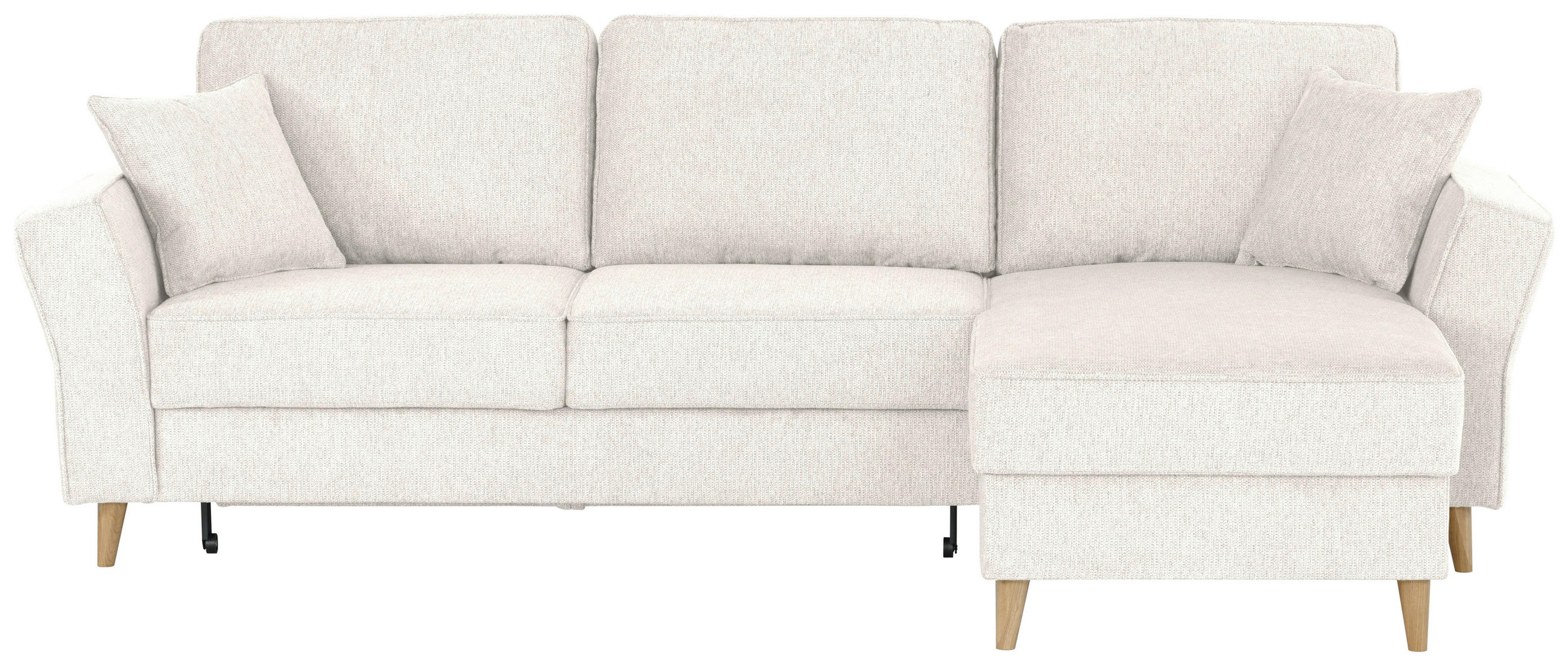 ECKSOFA in Flachgewebe Naturfarben  - Eichefarben/Naturfarben, KONVENTIONELL, Holz/Textil (265/159cm) - Carryhome