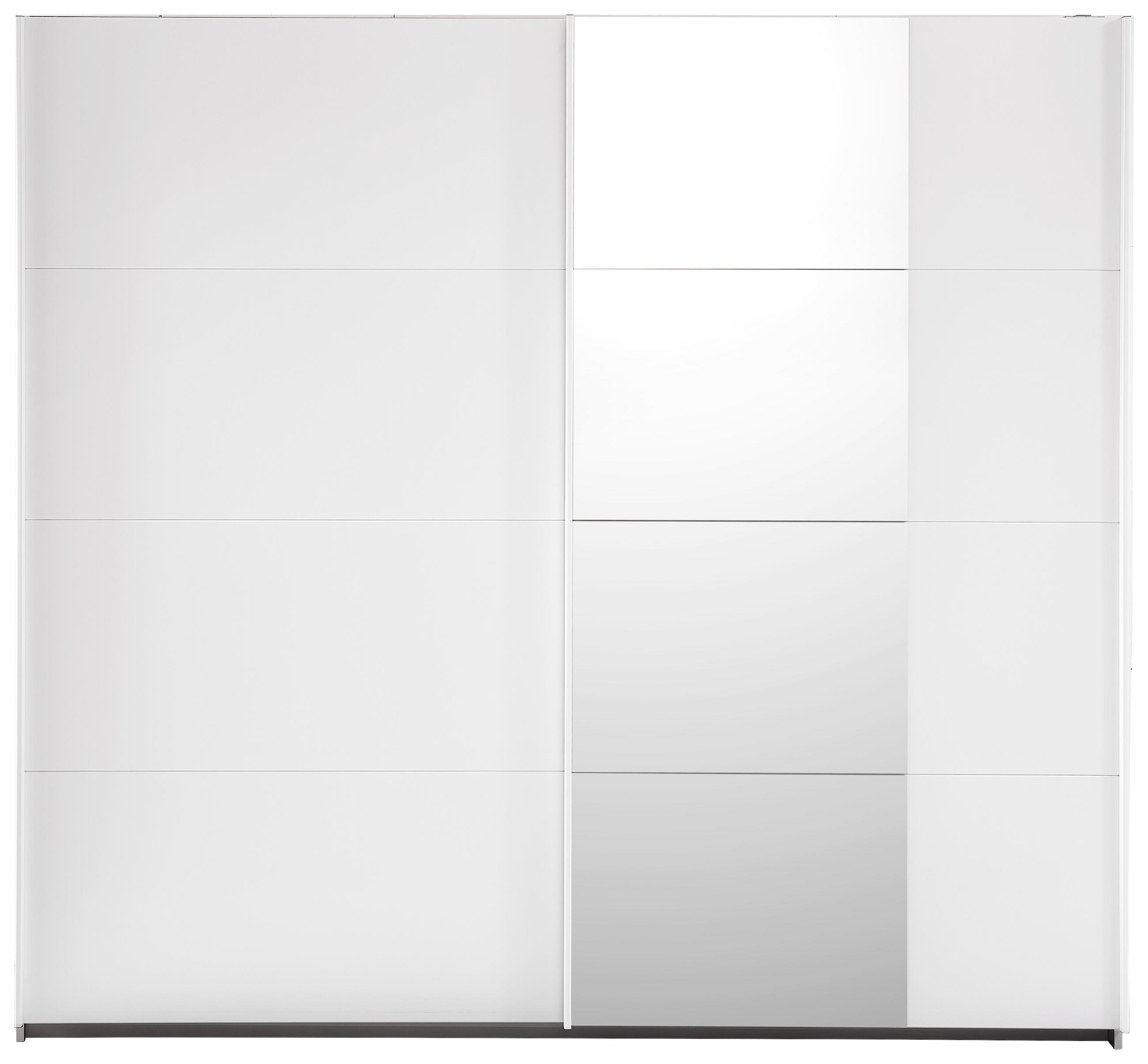SCHWEBETÜRENSCHRANK in Weiss  - Weiss/Alufarben, Konventionell, Glas/Holzwerkstoff (226/210/62cm) - Ti'me