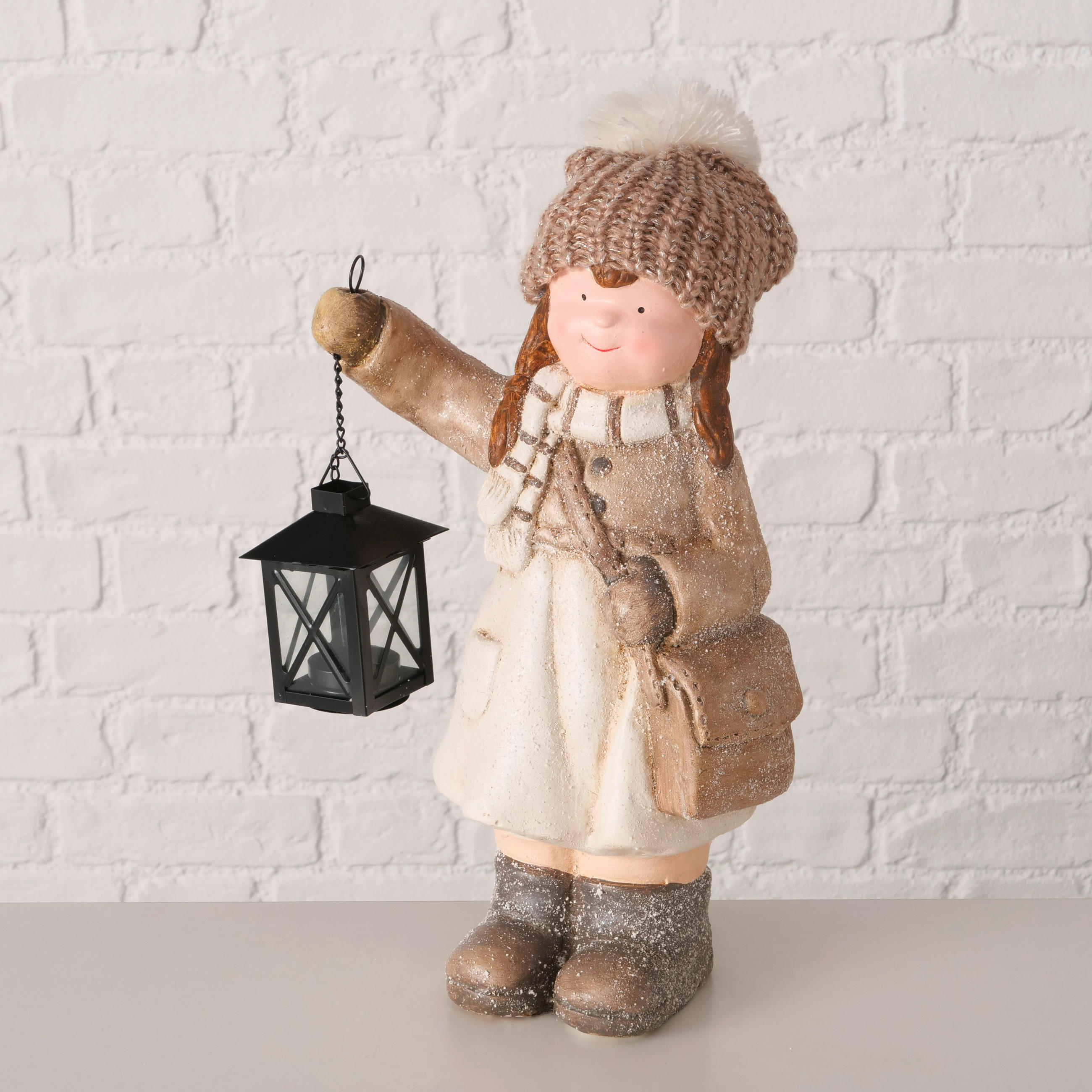 GYEREK DÍSZFIGURA - barna/fekete, Lifestyle, kő/textil (24/15/40cm)