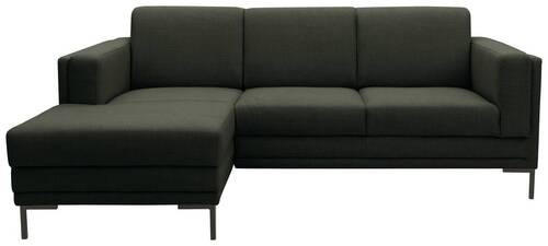 ECKSOFA Dunkelgrün Webstoff  - Dunkelgrün/Schwarz, Design, Textil/Metall (214/146cm) - LOOKS by W.Joop