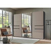 SCHWEBETÜRENSCHRANK 3-türig Graphitfarben, Sahara  - Graphitfarben/Sahara, Design, Glas/Holzwerkstoff (300/216/65cm) - Stylife