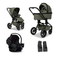 SET DJEČJIH KOLICA  Resea+ Set  - maslinasto zelena/crna, Basics, tekstil (98,5/58/122cm) - Moon