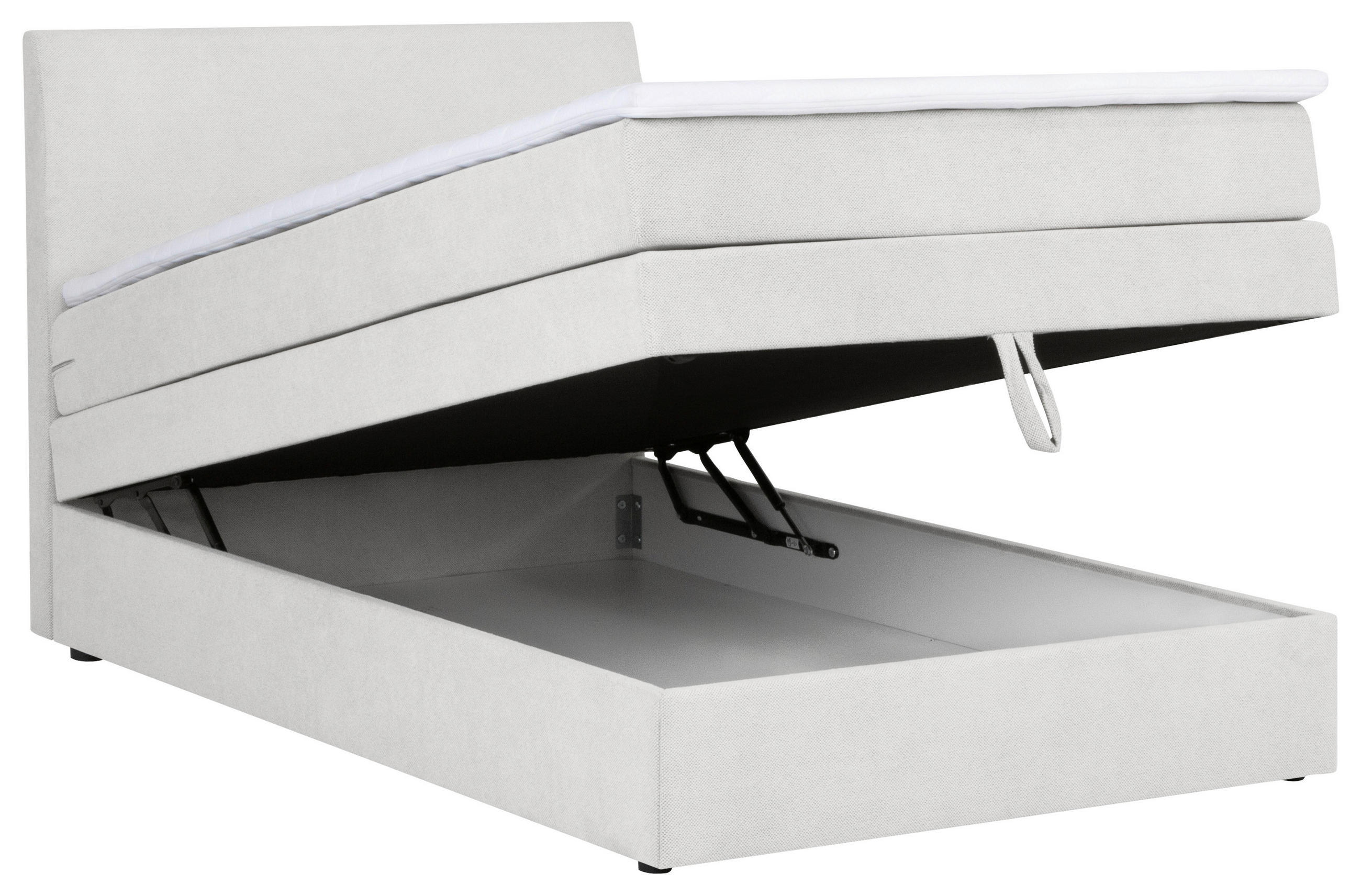 BOXSPRINGBETT 120/200 cm  in Hellgrau  - Hellgrau/Schwarz, KONVENTIONELL, Holz/Kunststoff (120/200cm) - MID.YOU
