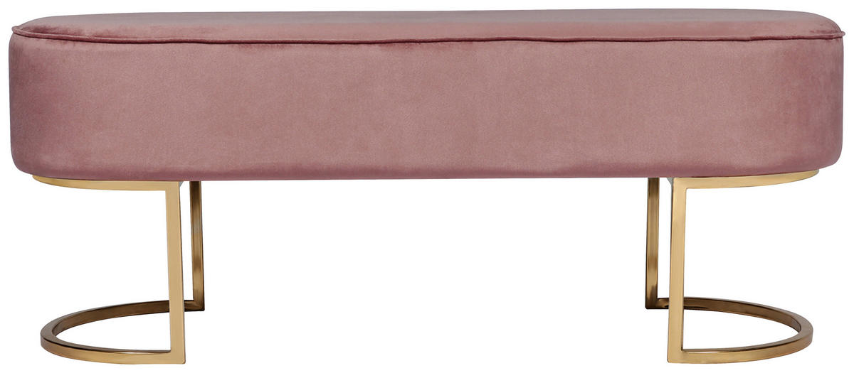 SEDACÍ LAVICE, dřevo, kov, textil, kompozitní dřevo, 105/41/40 cm - starorůžová/barvy zlata, Design, kov/dřevo (105/41/40cm) - MID.YOU