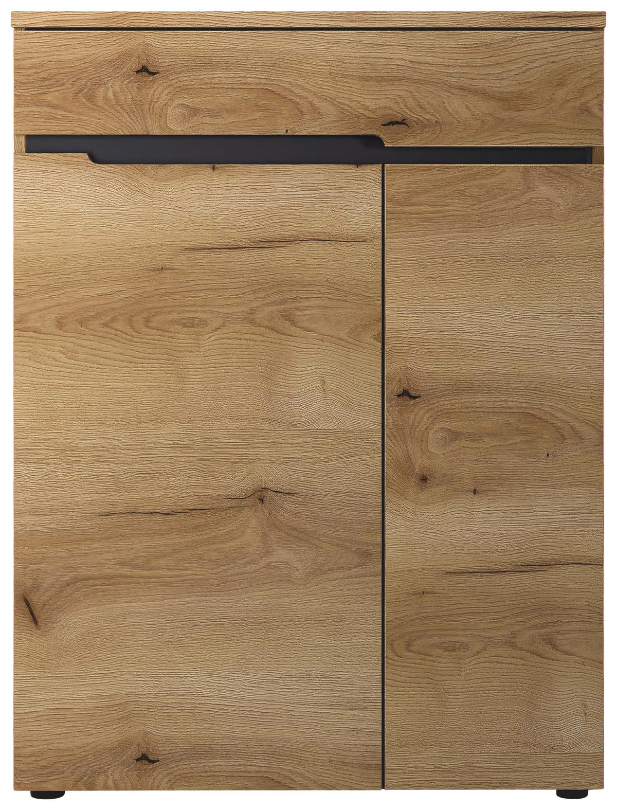 SCHUHSCHRANK Eichefarben  - Eichefarben/Schwarz, KONVENTIONELL, Holzwerkstoff (80/107/38cm) - Xora