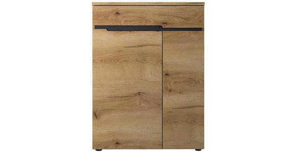 SCHUHSCHRANK 80/107/38 cm  - Eichefarben/Schwarz, KONVENTIONELL, Holzwerkstoff (80/107/38cm) - Xora