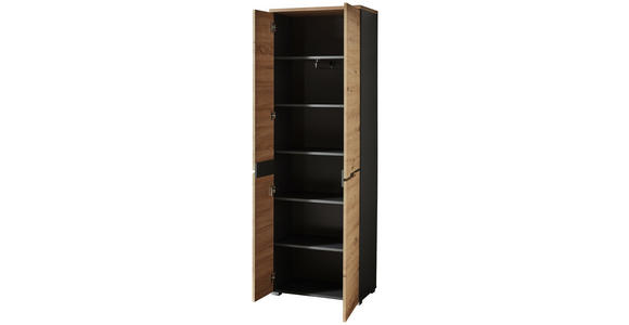 GARDEROBENSCHRANK 65/198/38 cm - Eichefarben/Graphitfarben, Design, Holzwerkstoff (65/198/38cm) - Voleo