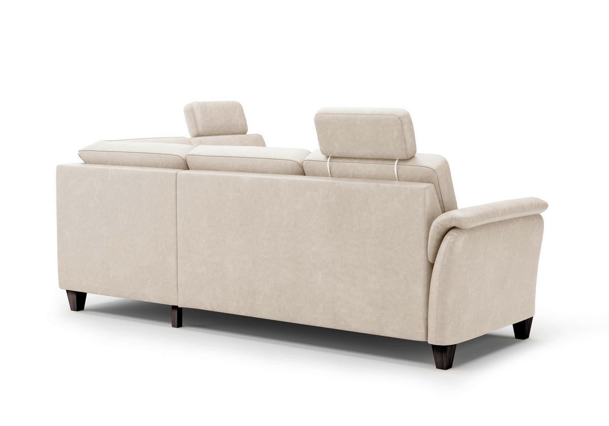 ECKSOFA in Mikrofaser Beige  236/212 cm  - Wengefarben/Beige, KONVENTIONELL, Holz/Textil (236/212cm) - Sit & More